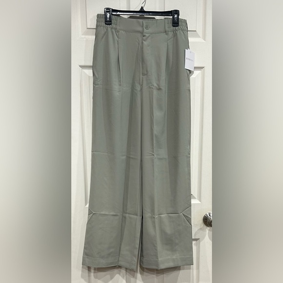 Beyond Yoga Pants - Beyond Yoga Women's Large Status Wide Leg Trouser Grey Sage Green NWT